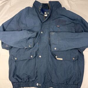 Bulwark FR Jacket XLT Blue Snap Button Up Flame Resistant Nomex